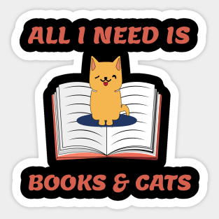 Cats and books Sticker